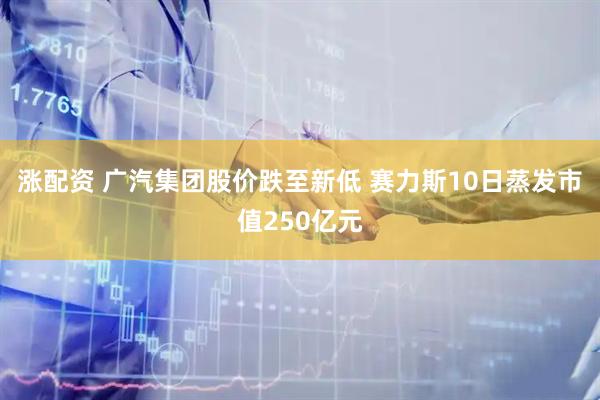 涨配资 广汽集团股价跌至新低 赛力斯10日蒸发市值250亿元